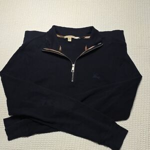 Burberry Brit Men's Navy Quarter Zip Pullover Sweater Large